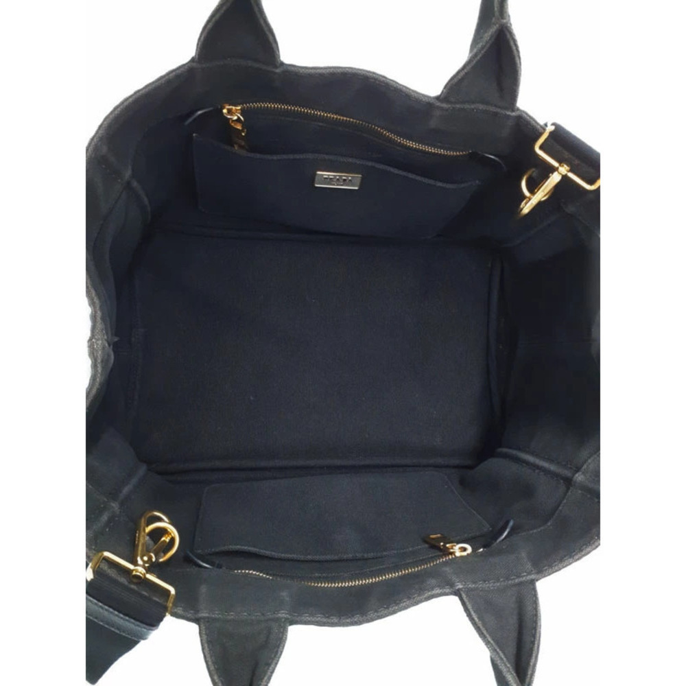 Prada Canapa 2way Tote Shoulder Bag Black - Picture 3 of 9